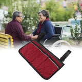 Wheelchair Pouch Bag Waterproof Polyester Multi Pocket Design Wheelchair Side Pocket for Outdoor Mobile Chair Red