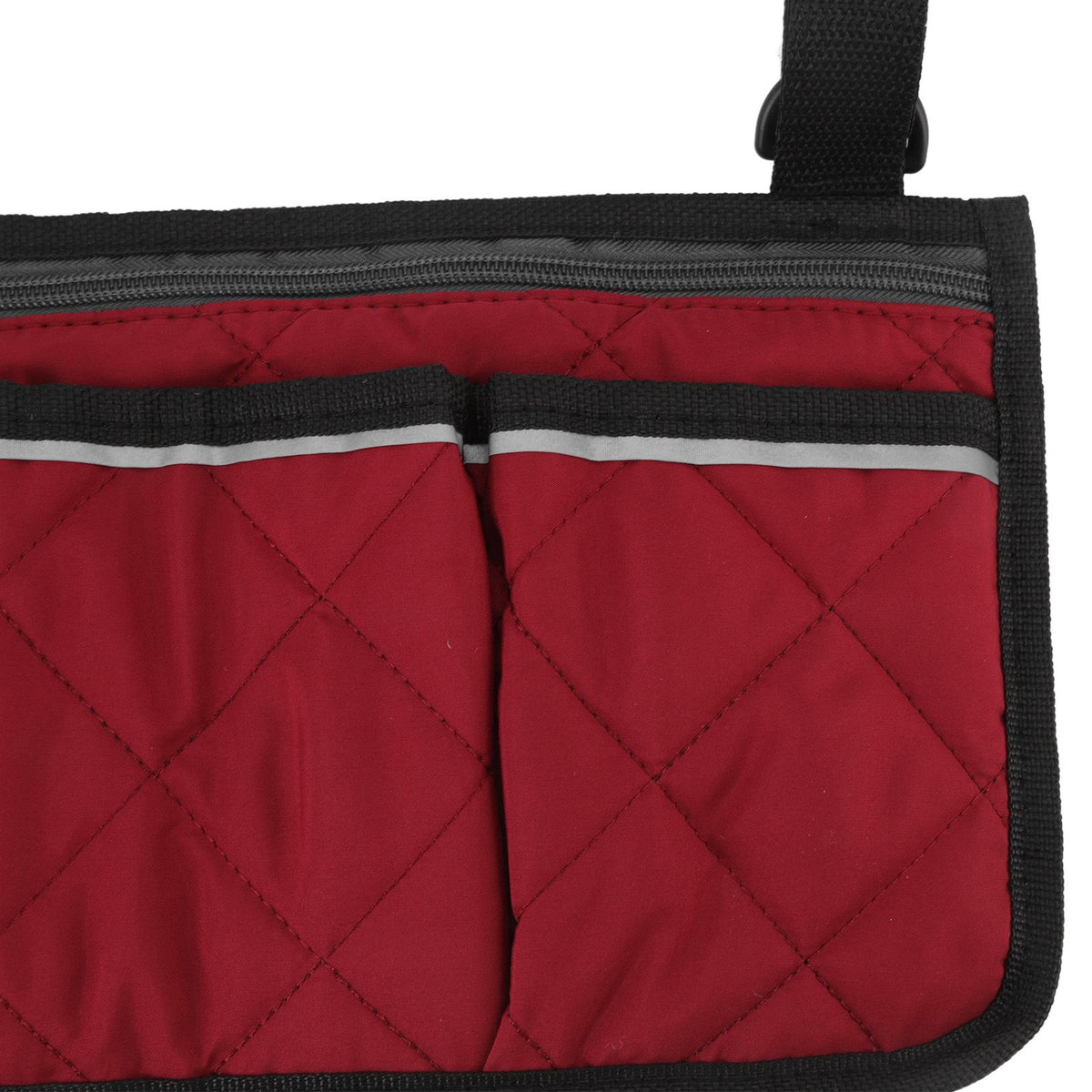 Wheelchair Pouch Bag Waterproof Polyester Multi Pocket Design Wheelchair Side Pocket for Outdoor Mobile Chair Red