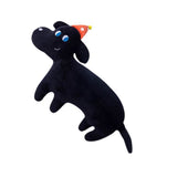 Cute Animal Plush Pillow Soft Comfortable Elastic Stuffed Doll Cushion for Home Bedroom Black Dog