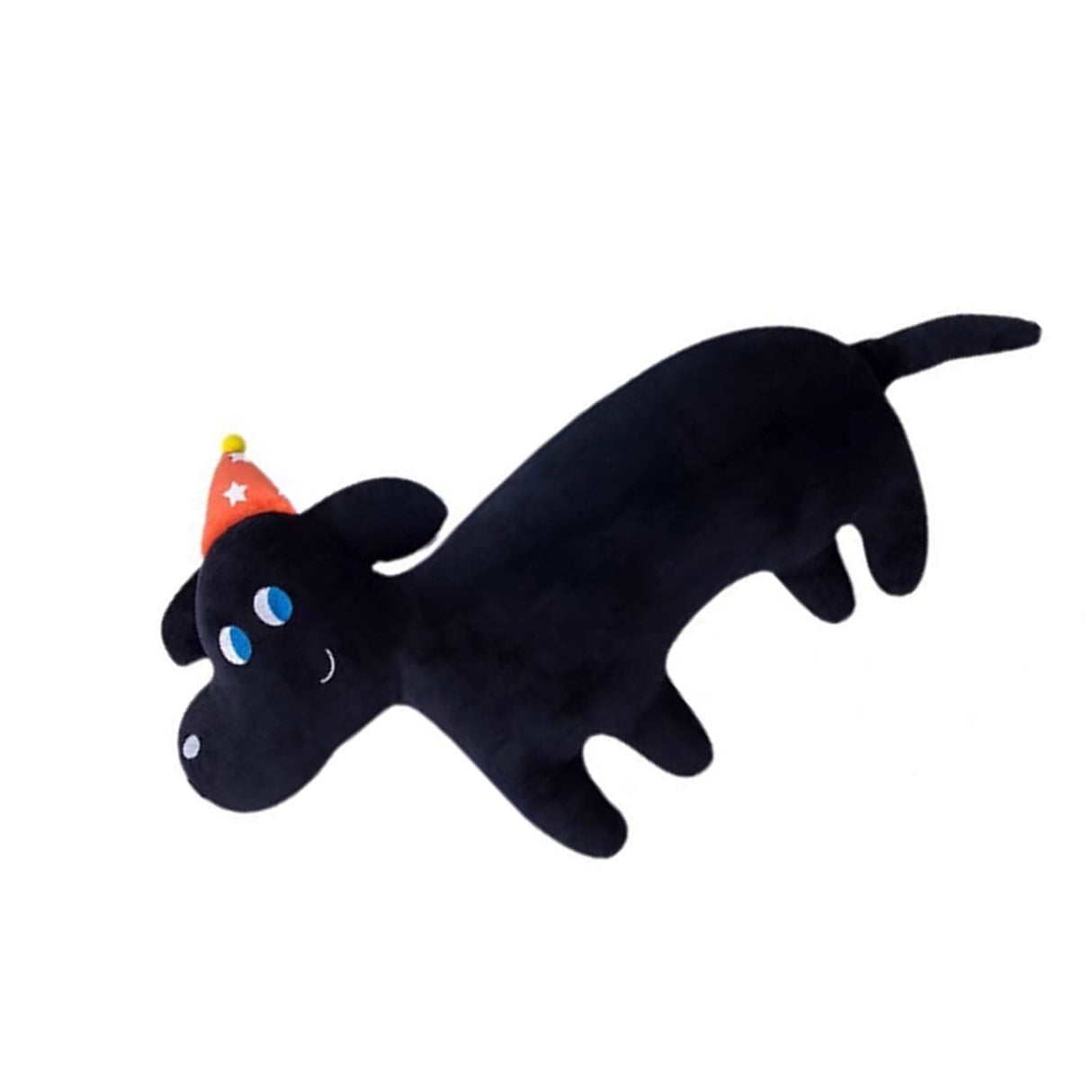 Cute Animal Plush Pillow Soft Comfortable Elastic Stuffed Doll Cushion for Home Bedroom Black Dog
