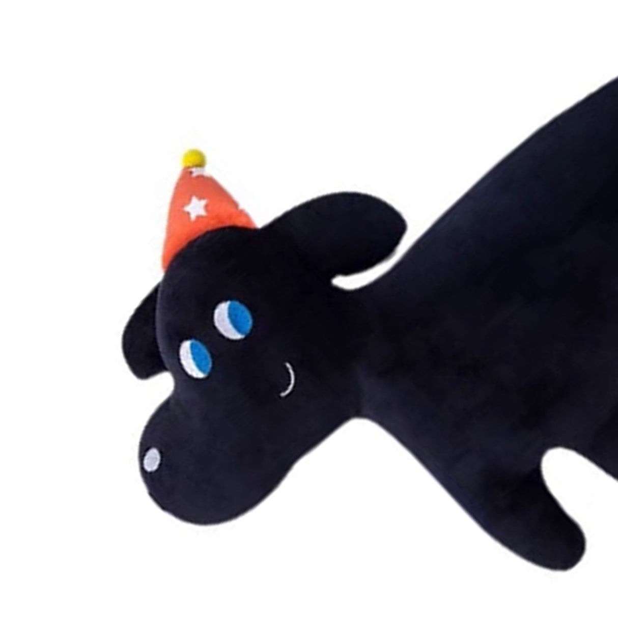 Cute Animal Plush Pillow Soft Comfortable Elastic Stuffed Doll Cushion for Home Bedroom Black Dog