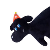 Cute Animal Plush Pillow Soft Comfortable Elastic Stuffed Doll Cushion for Home Bedroom Black Dog - Extra Image