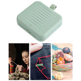 Magnetic Suction Sewing Box Portable Small Double Layer Magnetic Sewing Box Kit for Home Dormitory Travel Green