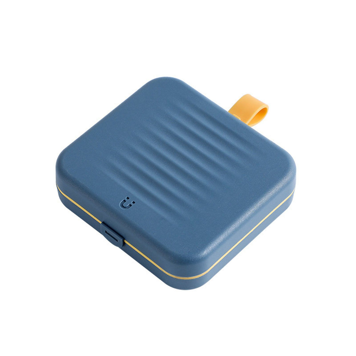 Magnetic Suction Sewing Box Portable Small Double Layer Magnetic Sewing Box Kit for Home Dormitory Travel Blue