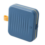 Magnetic Suction Sewing Box Portable Small Double Layer Magnetic Sewing Box Kit for Home Dormitory Travel Blue - Side View