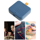Magnetic Suction Sewing Box Portable Small Double Layer Magnetic Sewing Box Kit for Home Dormitory Travel Blue