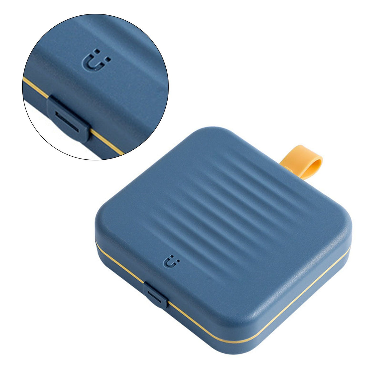 Magnetic Suction Sewing Box Portable Small Double Layer Magnetic Sewing Box Kit for Home Dormitory Travel Blue