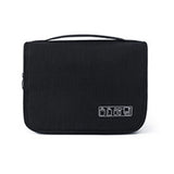 Black Travel Storage Bag with Hook Wet Dry Separation Large Capacity Hanging Toiletries Storage Bag