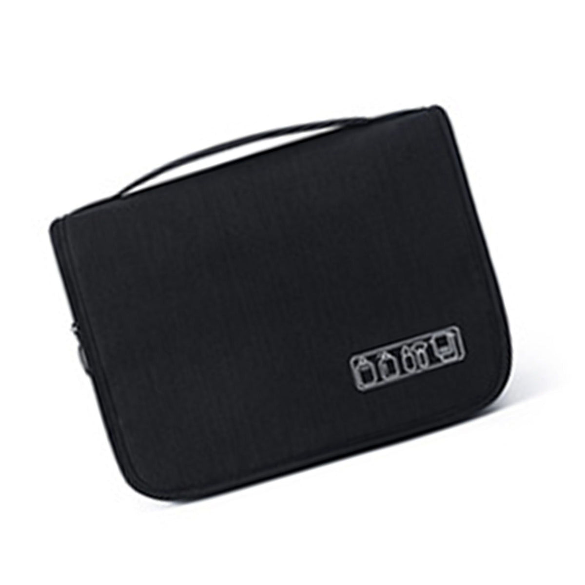 Black Travel Storage Bag with Hook Wet Dry Separation Large Capacity Hanging Toiletries Storage Bag