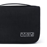 Black Travel Storage Bag with Hook Wet Dry Separation Large Capacity Hanging Toiletries Storage Bag