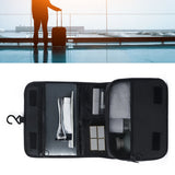 Black Travel Storage Bag with Hook Wet Dry Separation Large Capacity Hanging Toiletries Storage Bag - Extra Image
