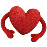 Red Heart Pillow Cartoon Plush Soft Comfortable Heart Shaped Pillow Toy Decoration for Living Room Bedroom Office Symmetrical On Both Sides - Top-Down View