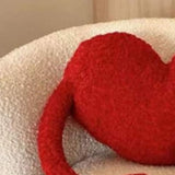 Red Heart Pillow Cartoon Plush Soft Comfortable Heart Shaped Pillow Toy Decoration for Living Room Bedroom Office Symmetrical On Both Sides