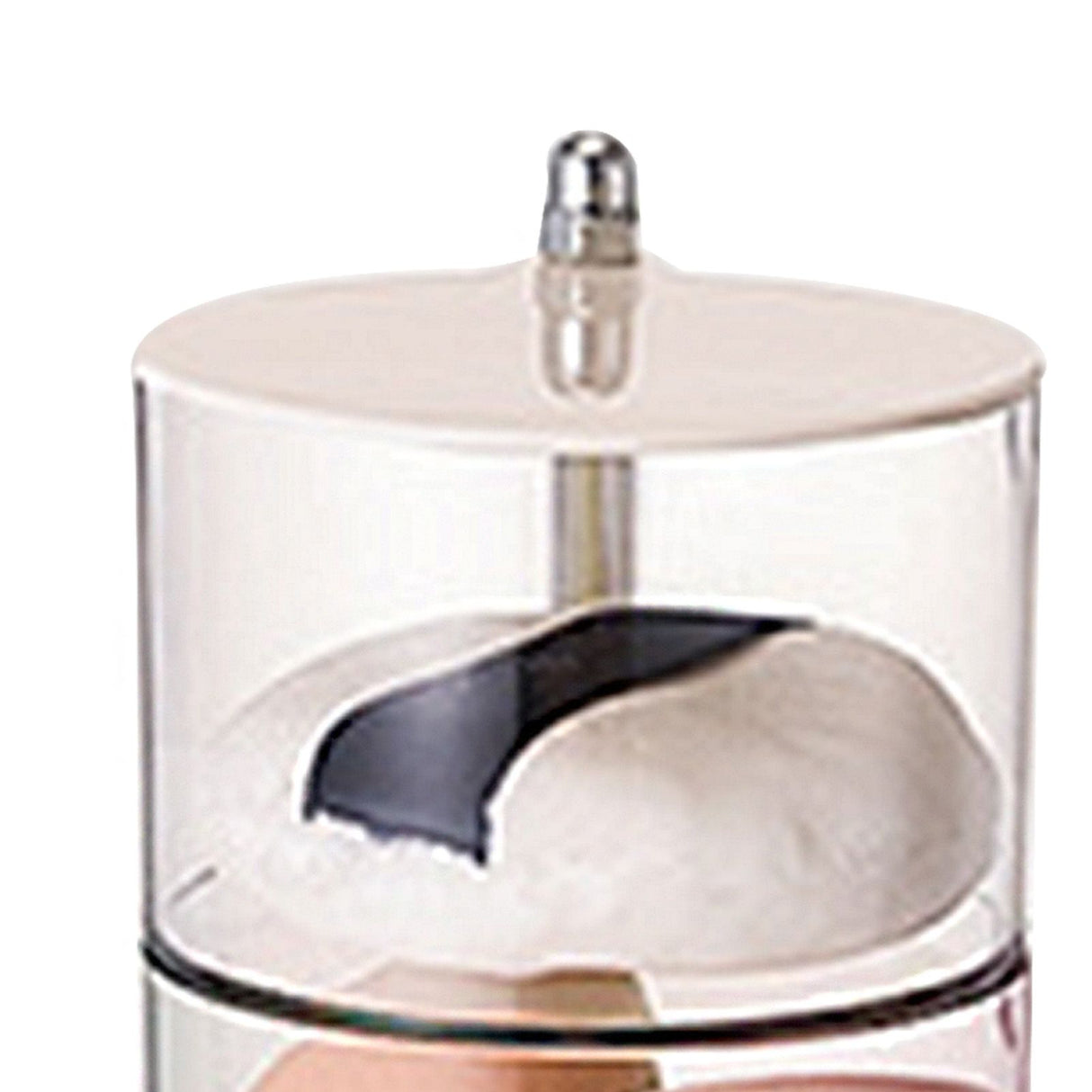 Multi Layer Powder Puff Organizer Breathable Dustproof Earring White Rotatable Container for Home 4 Tiers