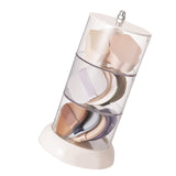Multi Layer Powder Puff Organizer Breathable Dustproof Earring White Rotatable Container for Home 3 Tiers - Side View