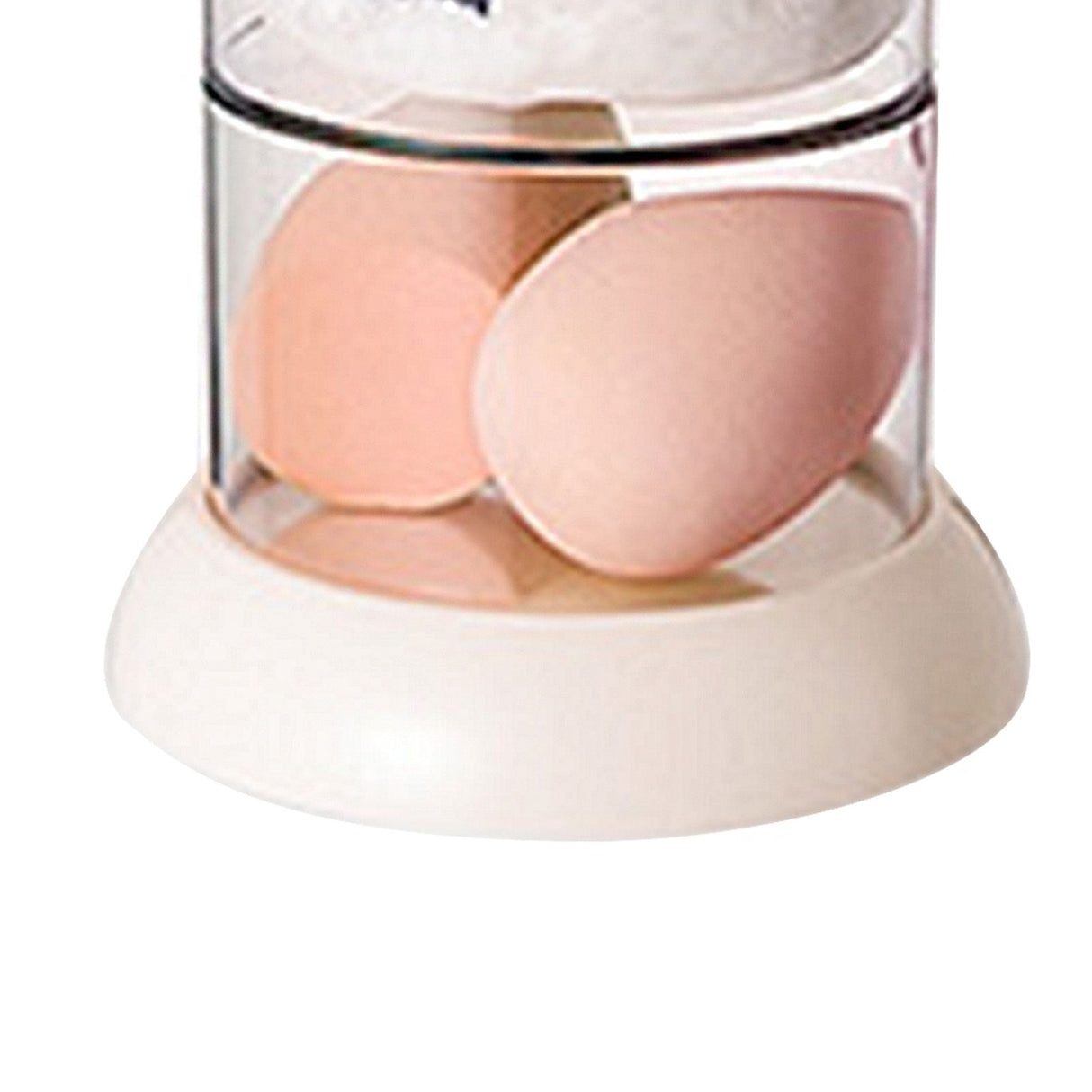 Multi Layer Powder Puff Organizer Breathable Dustproof Earring White Rotatable Container for Home 3 Tiers