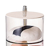 Multi Layer Powder Puff Organizer Breathable Dustproof Earring White Rotatable Container for Home 3 Tiers - Low Angle