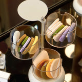 Multi Layer Powder Puff Organizer Breathable Dustproof Earring White Rotatable Container for Home 3 Tiers