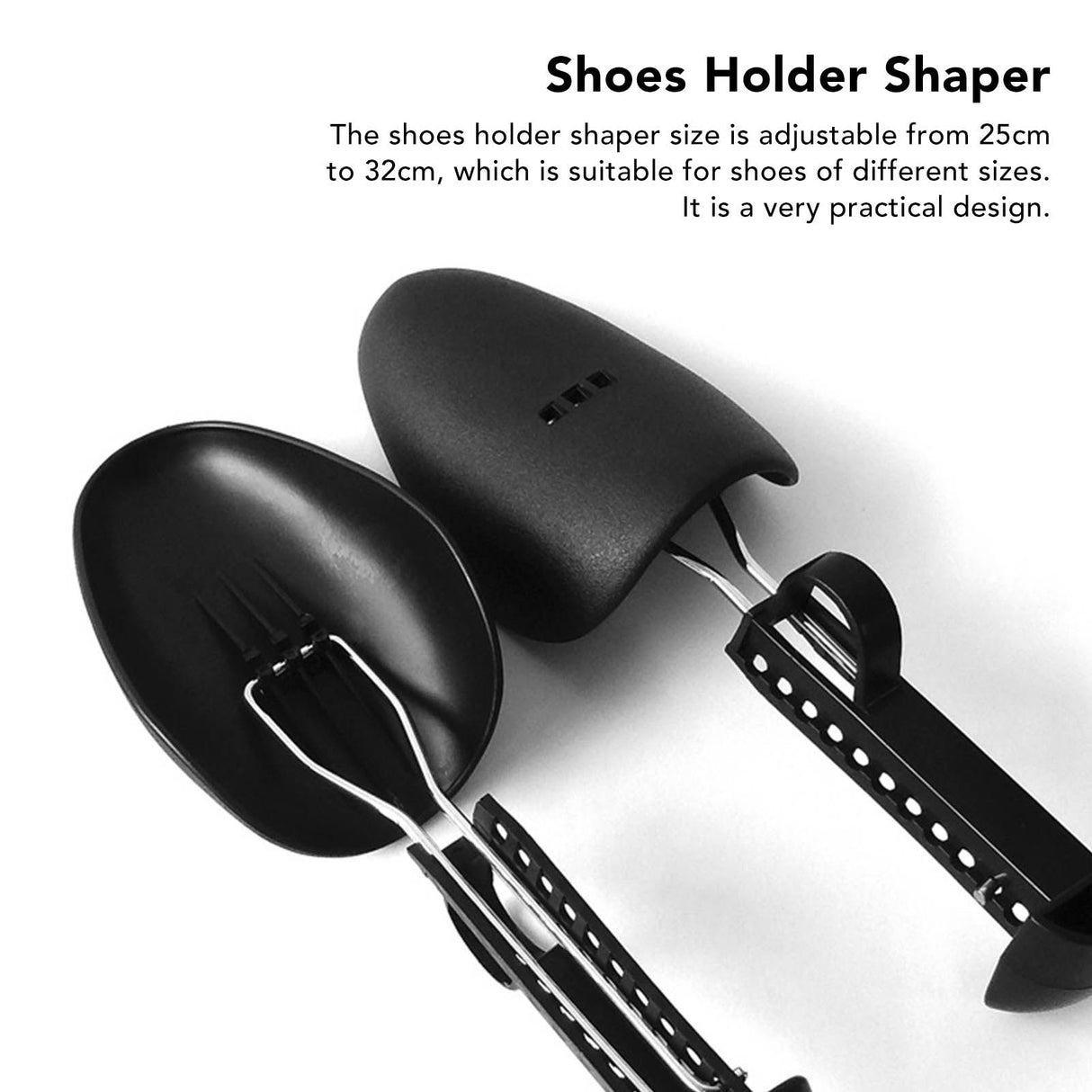4PCS Shoe Tree 25cm to 30cm Adjustable Shoe Shaper Black Iron Plastic Shoe Stretcher for Home