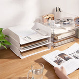 Desktop Storage Box Storage Case House Office Stackable Lateral Desk Document Organizer for File Notebook Clear