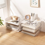 Desktop Storage Box Storage Case House Office Stackable Lateral Desk Document Organizer for File Notebook Clear