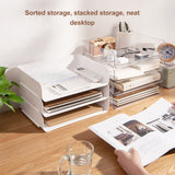 Desktop Storage Box Storage Case House Office Stackable Lateral Desk Document Organizer for File Notebook Clear - Extra Image