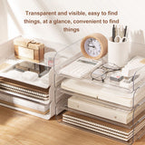 Desktop Storage Box Storage Case House Office Stackable Lateral Desk Document Organizer for File Notebook Clear - Extra Image
