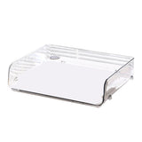 A4 Paper Storage Box Stackable Plastic Large Opening Single Layer Desktop File Organizer for Office Transparent 32.5x25x7.5cm/12.8x9.8x3.0in