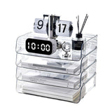 A4 Paper Storage Box Stackable Plastic Large Opening Single Layer Desktop File Organizer for Office Transparent 32.5x25x7.5cm/12.8x9.8x3.0in