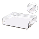 A4 Paper Storage Box Stackable Plastic Large Opening Single Layer Desktop File Organizer for Office Transparent 32.5x25x7.5cm/12.8x9.8x3.0in