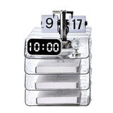 A4 Paper Storage Box Stackable Plastic Large Opening Single Layer Desktop File Organizer for Office Transparent 26.5x33x7.5cm/10.4x13.0x3.0in - Side View