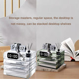 A4 Paper Storage Box Stackable Plastic Large Opening Single Layer Desktop File Organizer for Office Transparent 26.5x33x7.5cm/10.4x13.0x3.0in - Extra Image