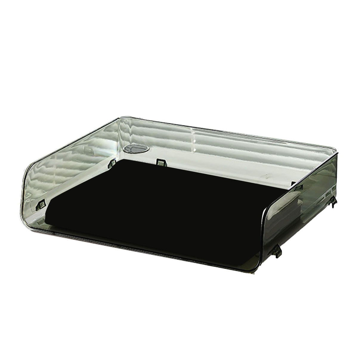 A4 Paper Storage Box Stackable Plastic Large Opening Single Layer Desktop File Organizer for Office Green 32.5x25x7.5cm/12.8x9.8x3.0in