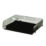A4 Paper Storage Box Stackable Plastic Large Opening Single Layer Desktop File Organizer for Office Green 32.5x25x7.5cm/12.8x9.8x3.0in
