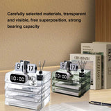 A4 Paper Storage Box Stackable Plastic Large Opening Single Layer Desktop File Organizer for Office Green 32.5x25x7.5cm/12.8x9.8x3.0in - Extra Image