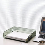 A4 Paper Storage Box Stackable Plastic Large Opening Single Layer Desktop File Organizer for Office Green 32.5x25x7.5cm/12.8x9.8x3.0in