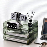 A4 Paper Storage Box Stackable Plastic Large Opening Single Layer Desktop File Organizer for Office Green 32.5x25x7.5cm/12.8x9.8x3.0in - Extra Image