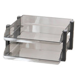 Desk File Letter Tray Layered Classified Documents Rack Acrylic Office Storage Rack Dark Black 2 Layers 280x372x144mm