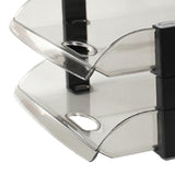 Desk File Letter Tray Layered Classified Documents Rack Acrylic Office Storage Rack Dark Black 2 Layers 280x372x144mm