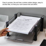 Desk File Letter Tray Layered Classified Documents Rack Acrylic Office Storage Rack Dark Black 2 Layers 280x372x144mm