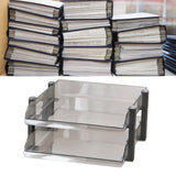 Desk File Letter Tray Layered Classified Documents Rack Acrylic Office Storage Rack Dark Black 2 Layers 280x372x144mm