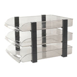 Desk File Letter Tray Layered Classified Documents Rack Acrylic Office Storage Rack Dark Black 3 Layers 280x372x247mm