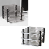 Desk File Letter Tray Layered Classified Documents Rack Acrylic Office Storage Rack Dark Black 3 Layers 280x372x247mm - 45-Degree Angle