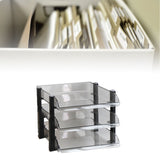 Desk File Letter Tray Layered Classified Documents Rack Acrylic Office Storage Rack Dark Black 3 Layers 280x372x247mm