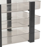 Desk File Letter Tray Layered Classified Documents Rack Acrylic Office Storage Rack Dark Black 3 Layers 280x372x247mm - Close-Up Angle