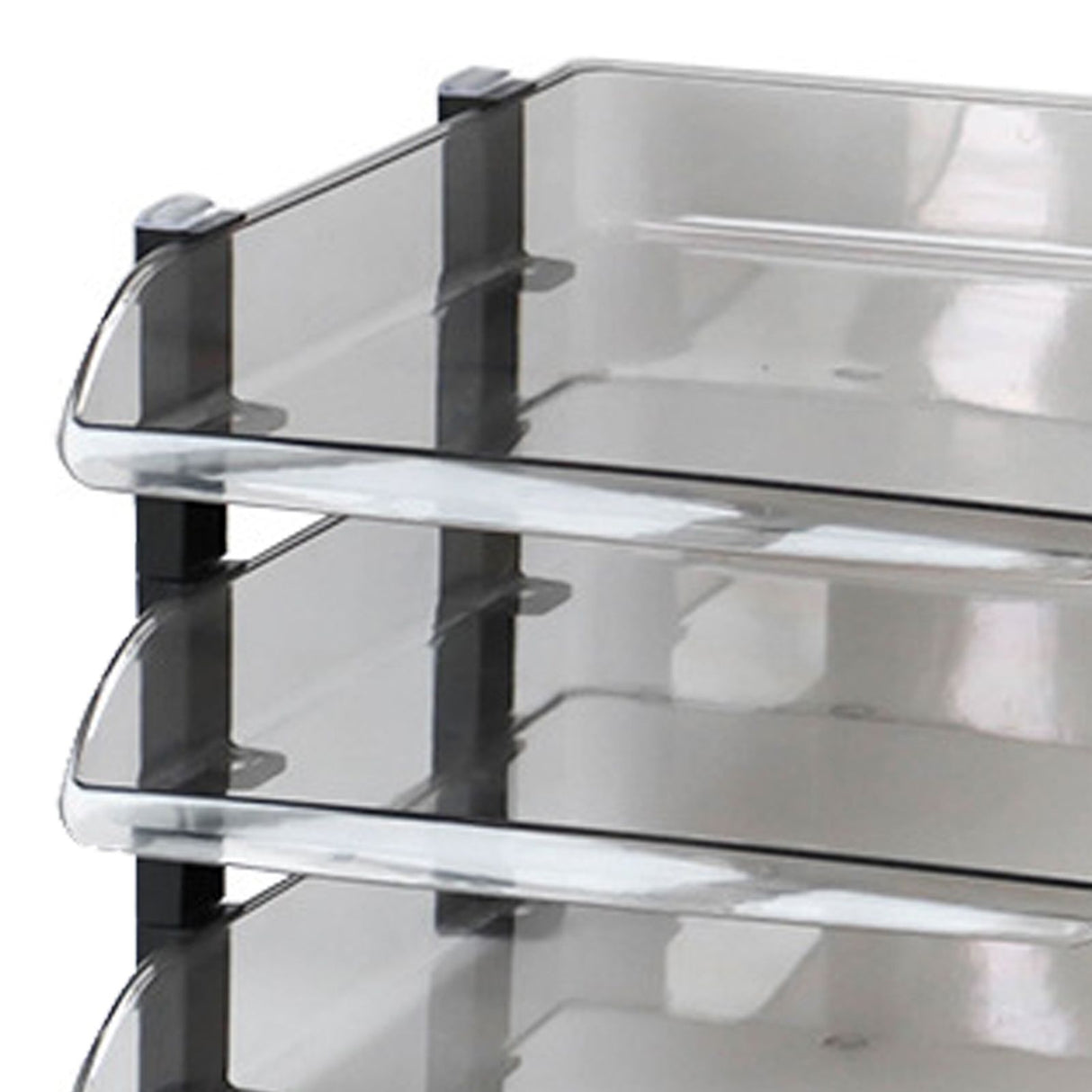 Desk File Letter Tray Layered Classified Documents Rack Acrylic Office Storage Rack Dark Black 3 Layers 280x372x247mm