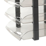 Desk File Letter Tray Layered Classified Documents Rack Acrylic Office Storage Rack Dark Black 3 Layers 280x372x247mm