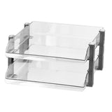 Desk File Letter Tray Layered Classified Documents Rack Acrylic Office Storage Rack Transparent 2 Layers 280x372x144mm