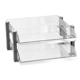 Desk File Letter Tray Layered Classified Documents Rack Acrylic Office Storage Rack Transparent 2 Layers 280x372x144mm - Top-Down View
