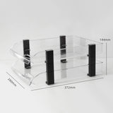 Desk File Letter Tray Layered Classified Documents Rack Acrylic Office Storage Rack Transparent 2 Layers 280x372x144mm